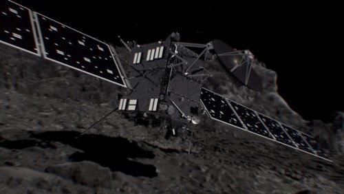 КА Rosetta на поверхности кометы 67Р (в представлении художника)